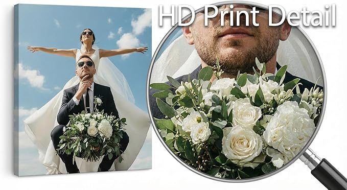Custom Canvas Prints with Your Photos, Frameless Wall Art Canvas, Personalized Photo Print for Home Decor, Family & Pet Pictures, Gifts for Birthday & Anniversary, Made in USA (14"L x 11"W)