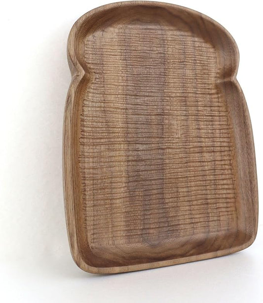 Hand-Carved Walnut Wood Tabletop Accent, Decorative Wooden Serving Piece with Natural Grain for Table Styling and Display