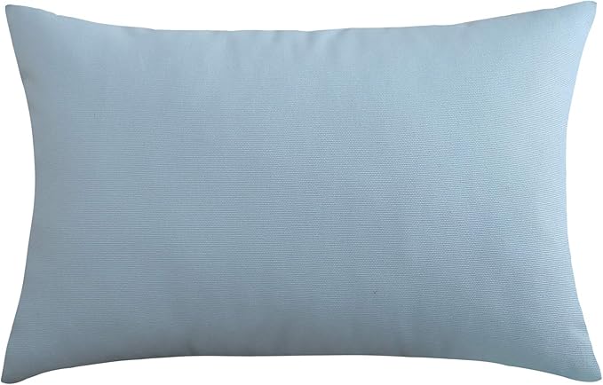 TangDepot Handmade Decorative Solid 100% Cotton Canvas Throw Pillow Covers/Pillow Shams, (12"x18", Light Blue)