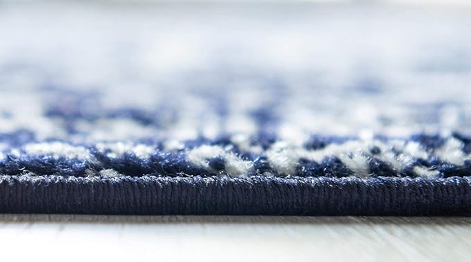 Rugs.com Arlington Collection Rug – 6 Ft Runner Navy Blue Medium-Pile Rug Perfect for Hallways, Entryways