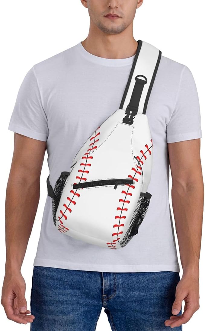 QFXUYNG Baseball Ball Adult Sling Bag Unisex Chest Bags Crossbody Backpack Casual Daypacks Shoulder Bag for Women Men Cycling Hiking Travel
