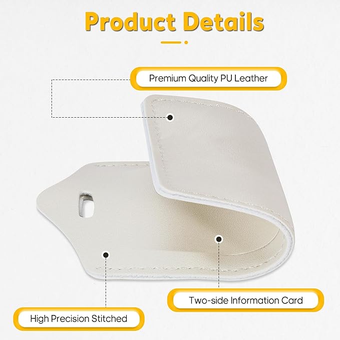 Travelambo 8 Pack Luggage Tags Faux Leather for Suitcases Travel Bag Labels Travel Accessories Essential with Protection Cover ID (Ivory)