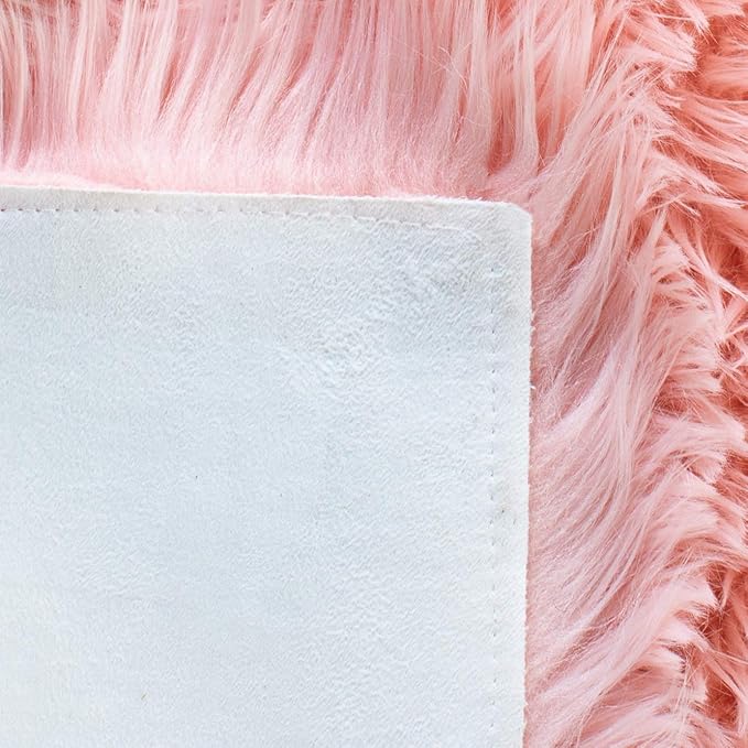 SAFAVIEH Faux Sheep Skin Collection 5' x 8' Pink FSS235G Silken Glam 2.35-inch Thick Area Rug