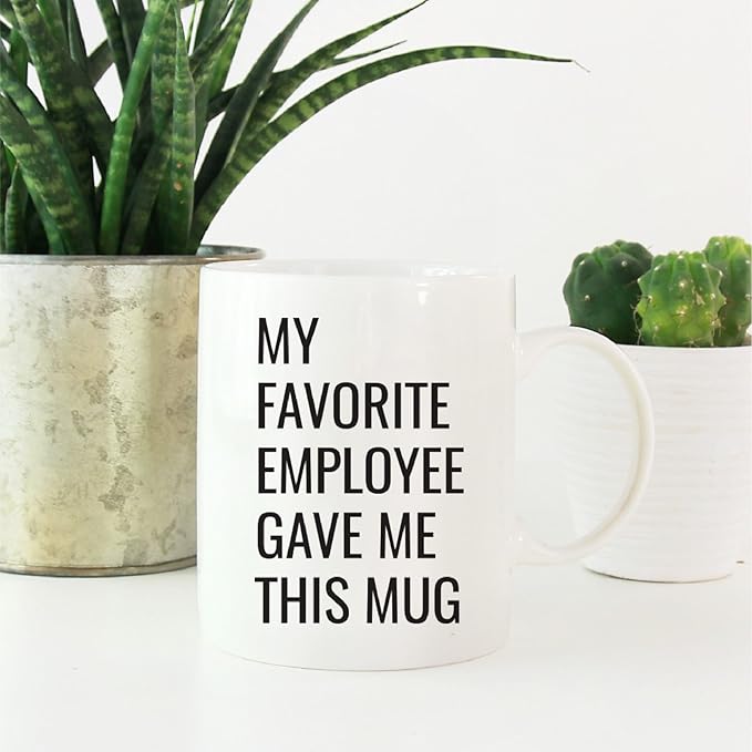 Andaz Press 11oz. Funny Coffee Mugs Gag Gift, My Favorite Employee Gave Me This Mug, 1-Pack, Boss Supervisor Mug Team Leader Birthday Christmas Sarcastic Humor Funny Supervisor Gifts Manager Mugs