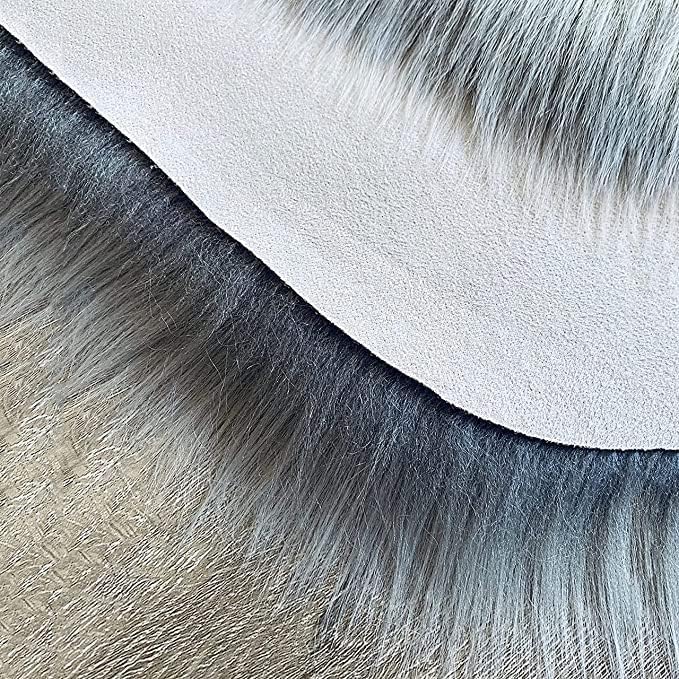 LAMBZY High Pile Super Soft Faux Sheepskin Rug (Grey, 3'x5')