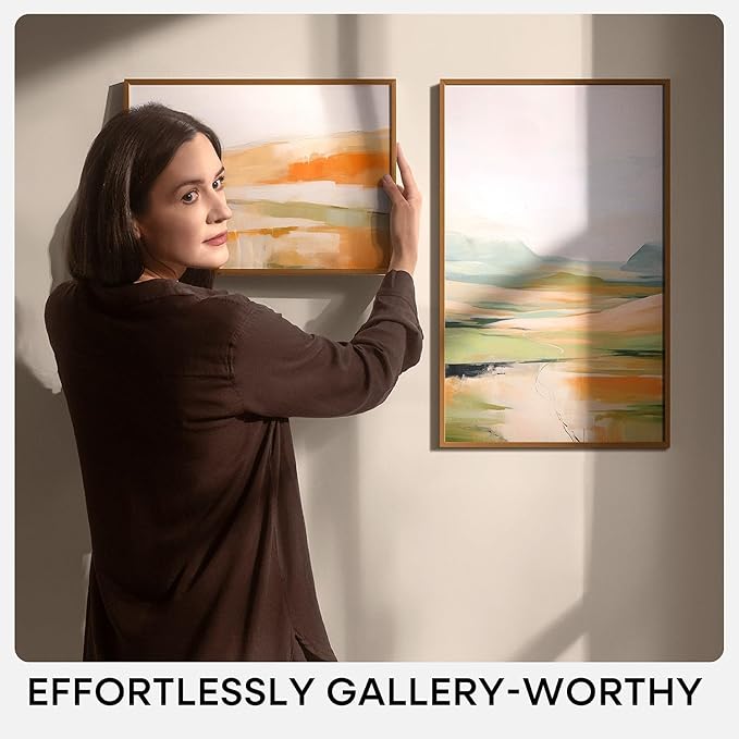 Homeforia 16x16 Picture Bronze Frames, High End Metal 16 x 16 Square Poster Frame with Mat 12 x 12 Photo, 16x16 Brass Frame Matted to 12x12 Print, 16by16 Thin Frames, Tempered Glass, Wall Kit, Set of 2