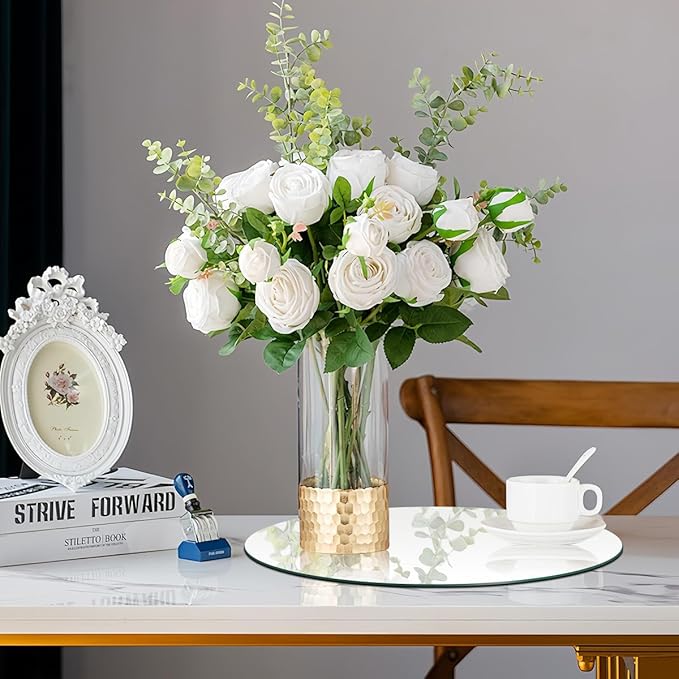 10" 10PCS Round Mirrors for Centerpieces, Circle Mirror Centerpieces for Tables, Mirror Tiles for Wall Table Wedding Centerpiece Mirrors Plates for Candle Birthday Decorations DIY Craft