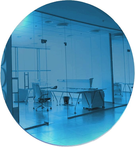 Marketing Holders Acrylic Mirror 4" Wide Round Medium Blue .118" Thick No Adhesive Reflective Pieces Perfect for DIY Arts and Crafts School Projects Home or Office Decor Special Events