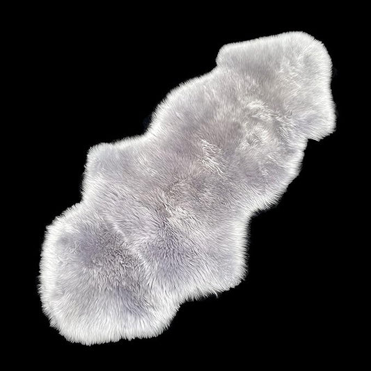 WL&ALLEN Large Sheepskin Rug Genuine Thick and Lush 3 Inch Pile，Luxury Australian Pelts |Large Sheepskin Wool Area Rugs (Single & a Half Pelt 2'6" x 5',Grey)