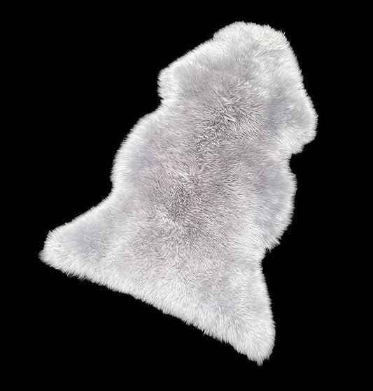 WL&ALLEN Large Sheepskin Rug Genuine Thick and Lush 3 Inch Pile，Luxury Australian Pelts |Large Sheepskin Wool Area Rugs (Single Pelt 2'6" x 3'7"，Grey)