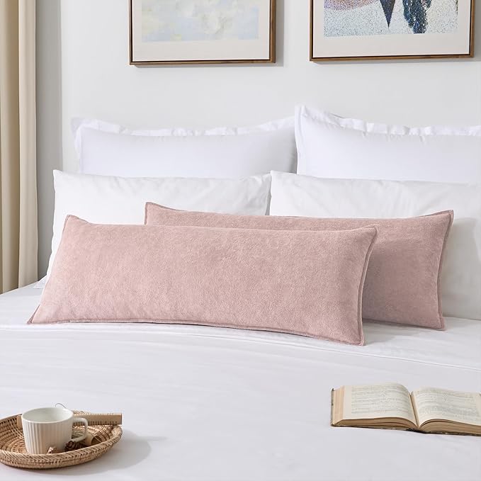 Kevin Textile 14x36 Inch Long Lumbar Cover 1 Pack Valentines Day Soft Boucle Textured Decorative Waterproof Rectangle Cushion Elegant Accent Pillows for Couch Sofa Chair Bed Home Light Pink