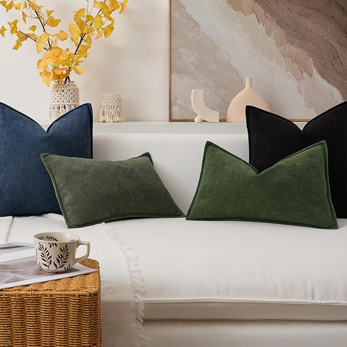 Kevin Textile Waterproof Decorative Pillow Covers Navy Blue 20x20 Inch Pack of 2 Soft Boucle Textured Throw Pillowcases Elegant Accent Pillows for Couch Sofa Chair Bed Home Decor Indoor Outdoor