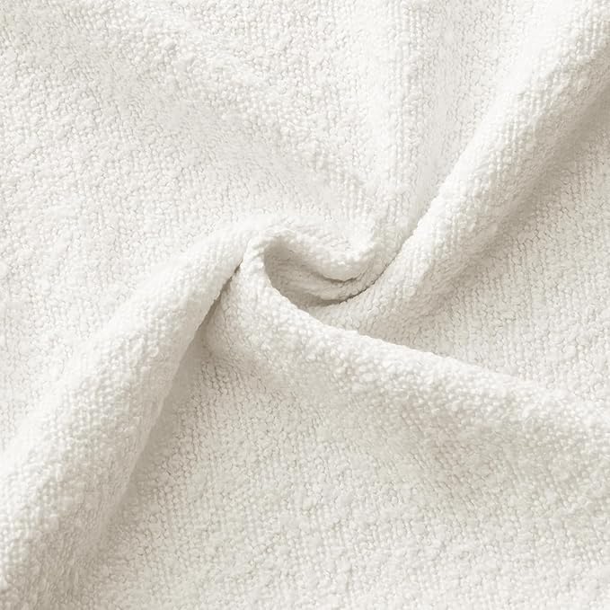 ANRODUO Pack of 2 Textured Boucle Throw Pillow Covers Soft White Decorative Accent Solid Pillow Cases Cozy Modern Couch Cushion Case for Chair Sofa Bedroom Living Room Spring Home Decor, 20 x 20 Inch