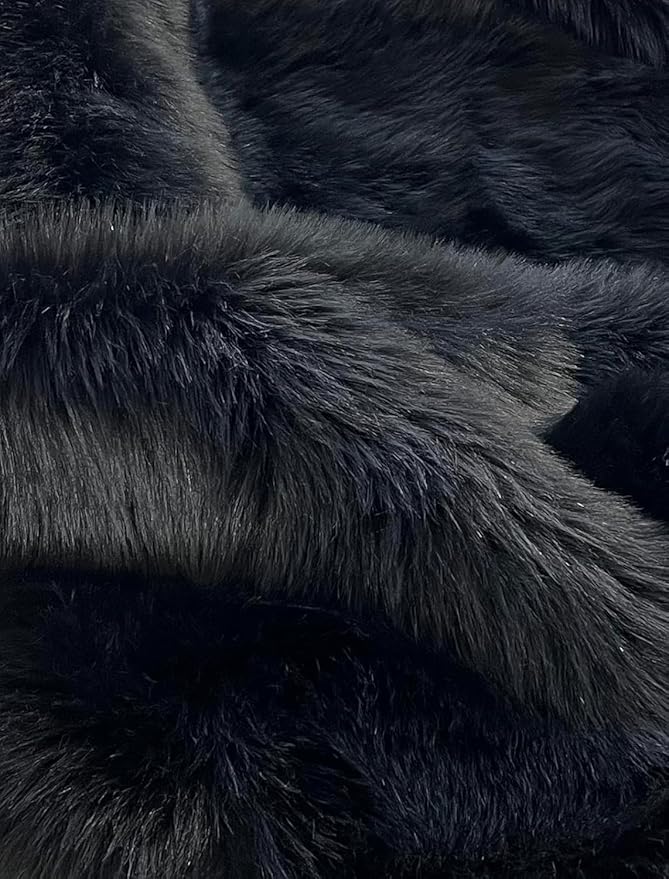 Free Shape Luxury Soft Fluffy Shag Area Rug Octo 8 Pelts 6'x8',180x240 cm - Vegan Fur Ultra Soft Indoor Carpet Nursery Rugs for Bedroom Home Decor, Black
