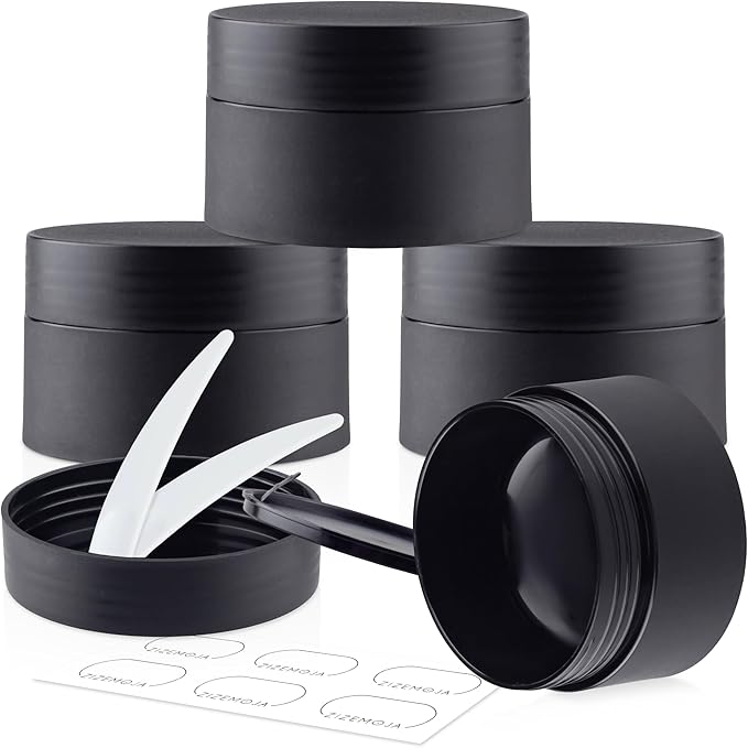 Plastic Jars Containers 4 Pack, 50g Travel Size Container Jars with Lids, Ideal for Makeup Cosmetics Lip Balm Salve Sample Cream and Beauty Lotion