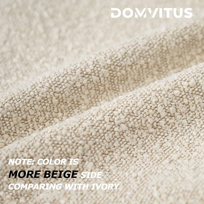 DOMVITUS Luxury Decorative Throw Pillow Cover 18 x 18 Inch Textured Boucle Square Sofa Couch Pillow for Living Room Woven Accent Cushion Case, 1PC, Buttery Cream