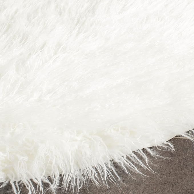 SAFAVIEH Faux Sheep Skin Collection 2' x 3' Ivory FSS117A Silken Glam 2.35-inch Thick Accent Rug