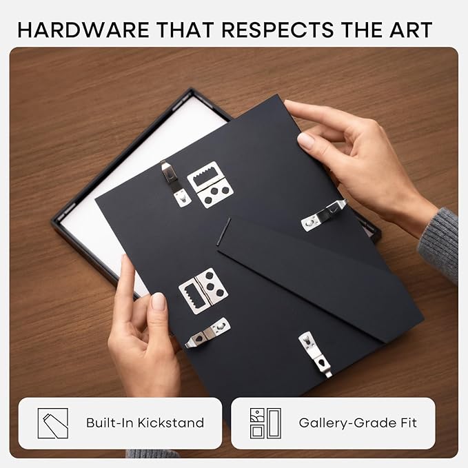 Homeforia 5x7 Picture Frame Black, High End Metal 5 x 7 Black Frames with Mat 4 x 6 for Art, 5x7 Desk Frame Matted to 4x6 inch Photo, 5 by 7 Wall or Tabletop Frames, Tempered Glass, Wall Kit, Set of 3
