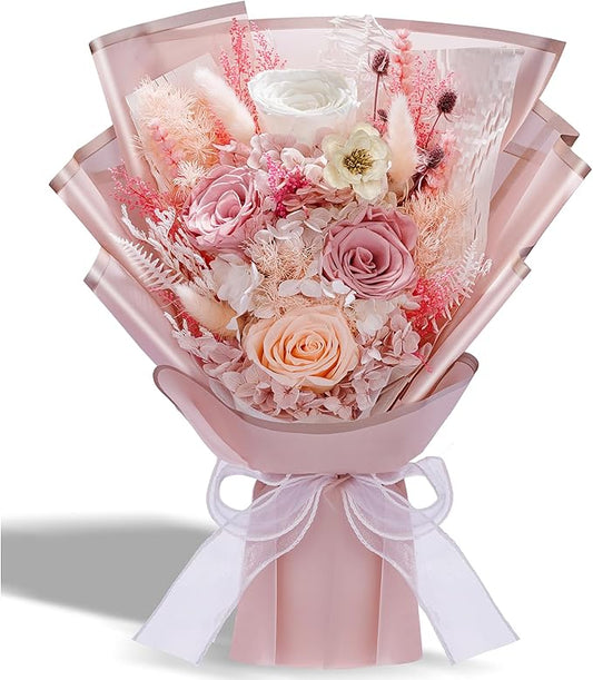 Flowers Gifts for Mom, Flower for Delivery, Preserved Roses Bouquets, Birthday Gifts for Women, Mothers Day Flowers for Wife (Dusty Rose)