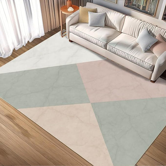 Modern Marble Rug - 2x6 Runner Rug, Minimalist Marble Runner Carpet, Abstract Luxury Entryway Rugs, Washable & Non Slip Carpet Home Decor