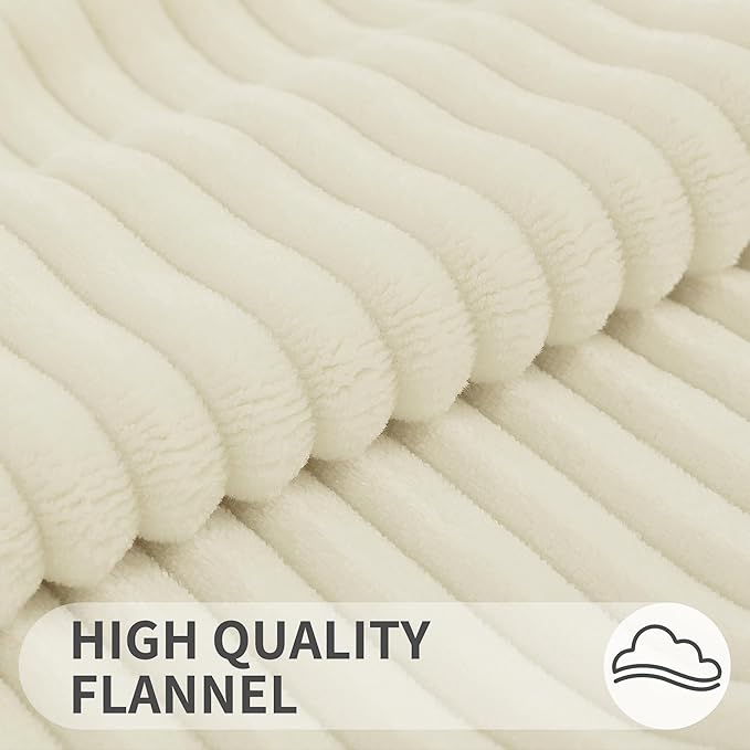 Simmore Decorative Spring Euro Sham Throw Pillow Covers 24x24 Set of 2, Soft Natural Plush Flannel Double-Sided Fluffy Couch Pillow Covers for Sofa Living Room, Beige