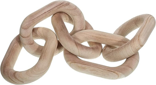 Decorative Wood Link Chain Wooden Chain Decor 5 Link Decoration for Family Party Home Office Decoration Supplies(Wood Color)