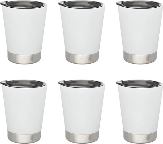 DISCOUNT PROMOS 12 oz. Itsy Vacuum Insulated Travel Mugs - 6 Pack - White