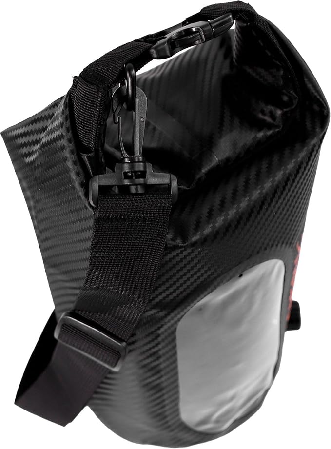YakAttack 5L Roll-Top Drybag with Air Valve - Black Carbon | Waterproof Marine Dry Bag for Kayaking, Boating & Paddleboarding | Heavy Duty Small Drybag for Gear Protection | Compact Kayak Storage Bag