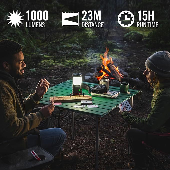 COAST EAL30R 1000 Lumen Rechargeable Emergency Camping Lantern with Warm, Day, Red & Red Flashing Mode, Foldeable Handle, 15 Hours of Runtime