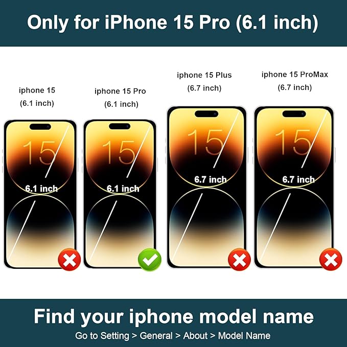 Folosu Compatible with iPhone 15 Pro Case Wallet with Card Holder, 360°Rotation Finger Ring Holder Kickstand, RFID Blocking Leather Protective Double Buttons Shockproof Cover 6.1 Inch Dark Green