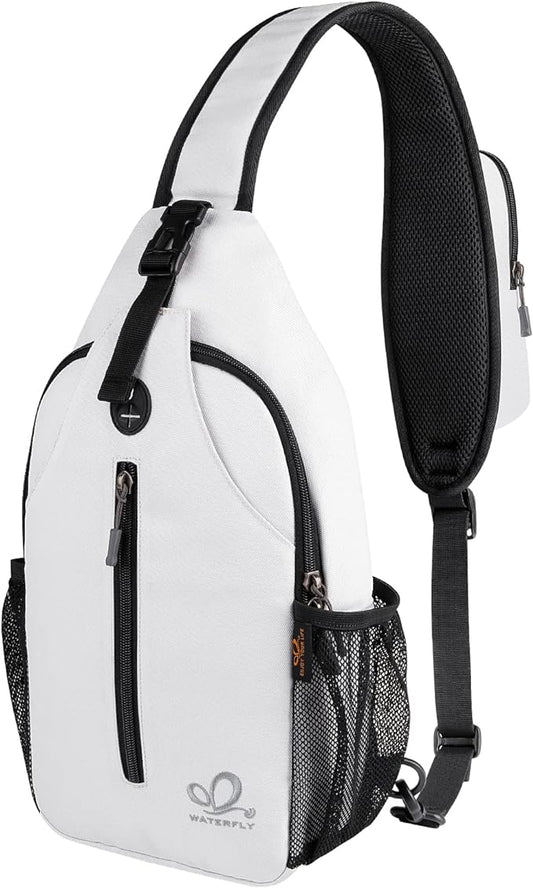 WATERFLY Crossbody Sling Backpack Sling Bag Travel Hiking Chest Bag Daypack