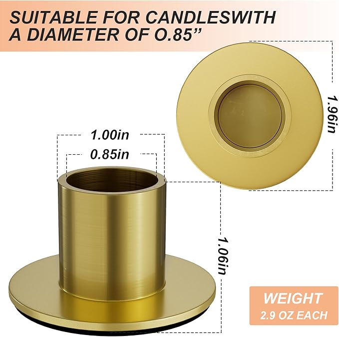 12 Pcs Brass Candle Holders Bulk - Elegant Taper Candle Holders, Classic Brass Candlestick Holders for Table Centerpiece, Festive Christmas Mantel Display or Sophisticated Home Decor