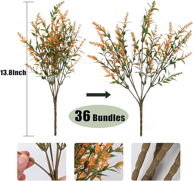 RECUTMS Fall Decoration for Home, Artificial Flowers for Outdoors Artificial Fall Flowers for Outdoors UV Resistant Artificial Plants Outdoor Artificial Flowers for Outdoors in Pots(Salmon)
