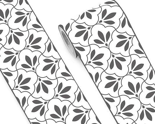 FLFK Wallpaper Border Black and White Patterns Peel and Stick Wall Border Self Adhesive Wallpapers for Living Room Bedroom Kitchen Bathroom 9"x240"