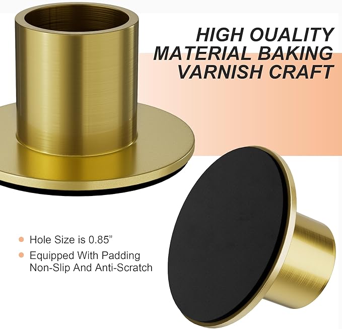 12 Pcs Brass Candle Holders Bulk - Elegant Taper Candle Holders, Classic Brass Candlestick Holders for Table Centerpiece, Festive Christmas Mantel Display or Sophisticated Home Decor