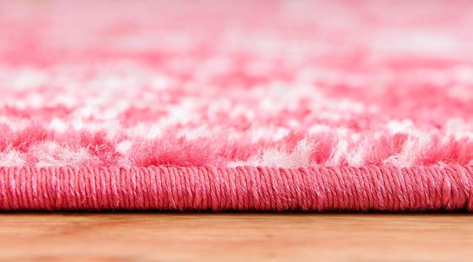 Rugs.com Arlington Collection Rug – 8 Ft Square Pink Medium-Pile Rug Perfect for Living Rooms, Kitchens, Entryways