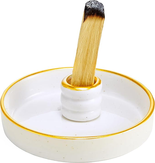 Palo Santo Holder, Incense Holder for Palo Santo Sticks, Ceramic Incense Burner, Scent Wood Stand and Ash Catcher, Simple, Sturdy and Well Made