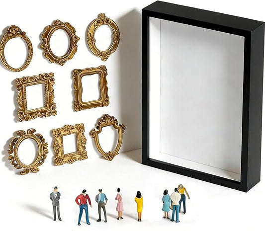 DIY Mini Museum Silhouette Box Unique Memory Keepsake for Home Decor 2026 New Mini Museum Display (Black)