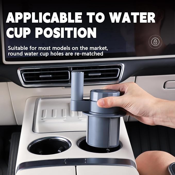 360° Rotating Folding Cup Holder Table, Steering Wheel Tray, Car & Laptop Desk - Car Accessories for Women & Men, Fit Tesla Model Y/3/S/Explorer/Maverick(Foldable Car Table Board (White))