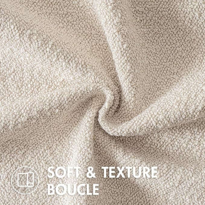 MIULEE 12x20 Inch Christmas Decorative Lumbar Throw Pillows for Bed Set of 2 Textured Boucle Neutral Winter Throw Pillow Covers Natural Beige Accent Solid Couch Pillowcases Sofa Livingroom Home Decor