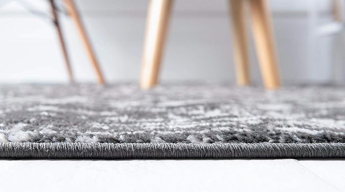 Rugs.com Arlington Collection Rug – 8' x 10' Oval Dark Grey Medium-Pile Rug Perfect for Living Rooms, Large Dining Rooms, Open Floorplans