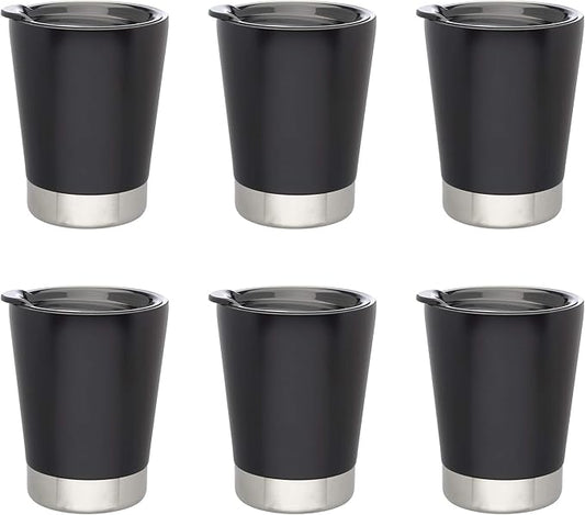 DISCOUNT PROMOS 12 oz. Itsy Vacuum Insulated Travel Mugs - 6 Pack - Black