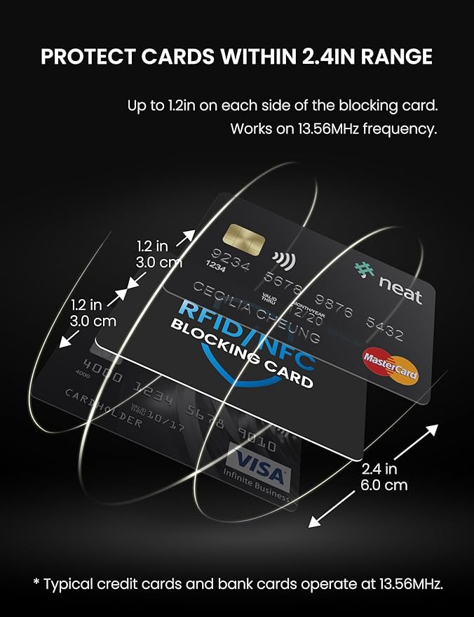 WHonor RFID Blocking Card 4 Pack, Debit Credit Card Protector, Anti-Theft Contactless NFC Blocker, Entire Wallet Protection (4)