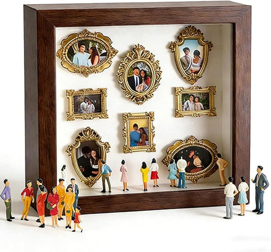 DIY Mini Museum Silhouette Box Unique Memory Keepsake for Home Decor 2026 New Mini Museum Display (Brown)