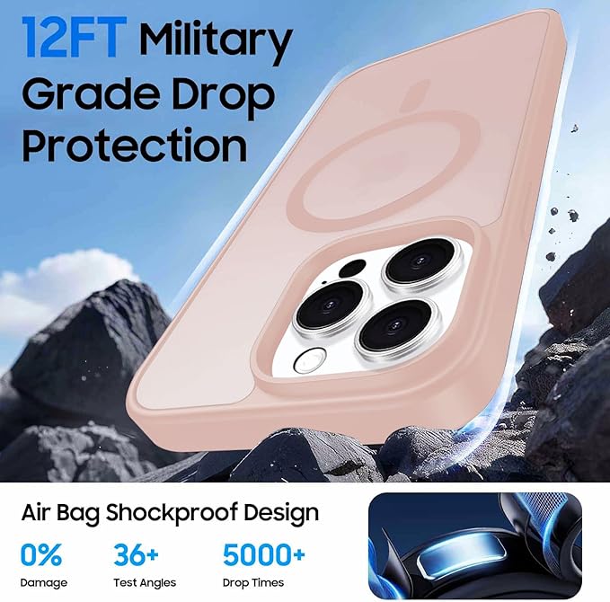 Ntwinro Magnetic for iPhone 13 Pro Max Case (Compatible with MagSafe) with Detachable Wallet & Card Holder for 3 Cards [RFID Blocking] Military Grade Protective Slim Phone Cover, Pink