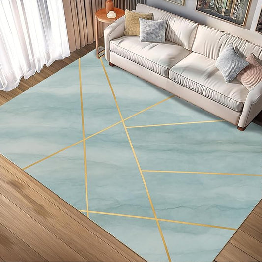 Minimalist Marble Rug - 3x6 Runner Rug, Abstract Line MarbleModern Geometric Bedside Rugs, Washable & Non Slip Carpet Home Decor