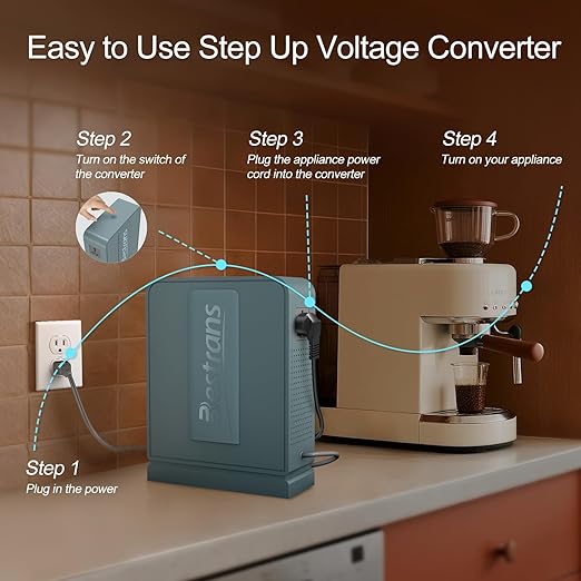 3000W Step Up Transformer 110v to 220v Converter, Heavy Duty Voltage Converter 110v to 220v with Dual Outlets, Overload Protection & Ultra-Quiet Design for Home Appliances,Grey Green