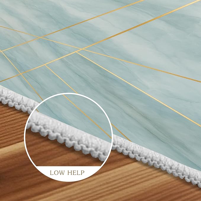 Minimalist Marble Rug - 8x10 Area Rugs, Abstract Line Marble Living Room Area Rugs, Modern Geometric Bedroom Rug, Washable & Non Slip Large Carpet Home Decor