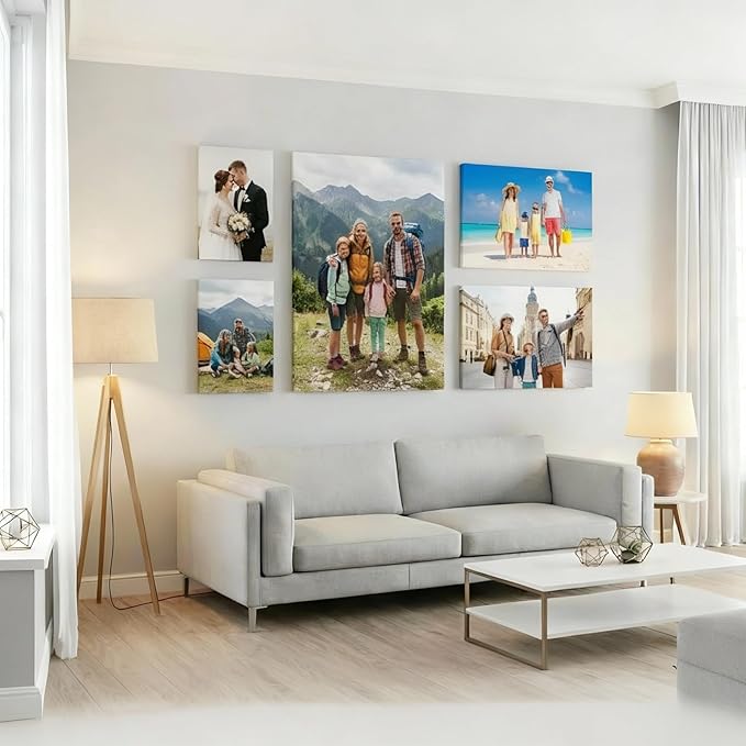 Custom Canvas Prints with Your Photos, Frameless Wall Art Canvas, Personalized Photo Print for Home Decor, Family & Pet Pictures, Gifts for Birthday & Anniversary, Made in USA (8"L x 8"W)
