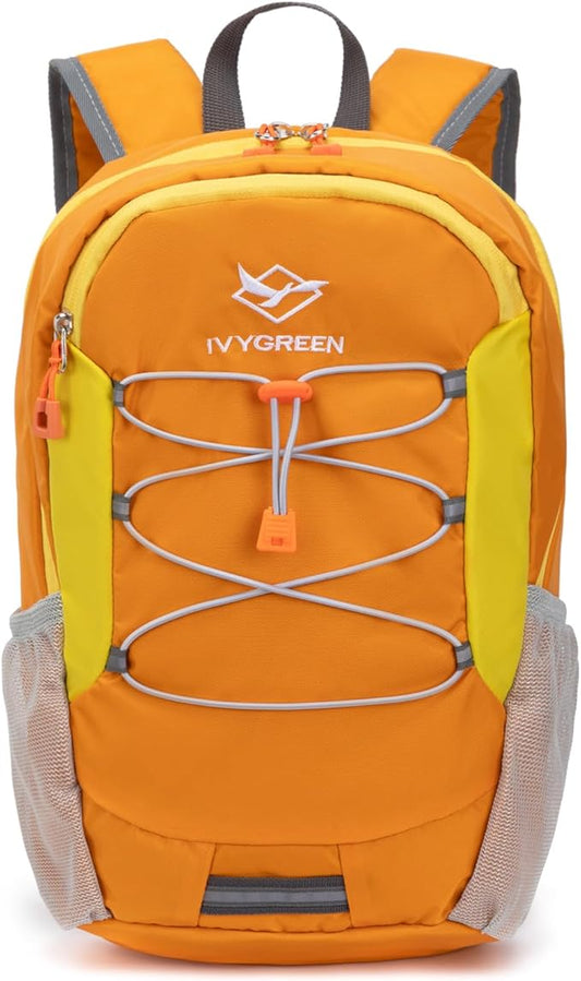 IVYGREEN Little Kids Hiking Backpack for Boys or Girls, Small Daypack for Camping or Travel (Orange, Medium)
